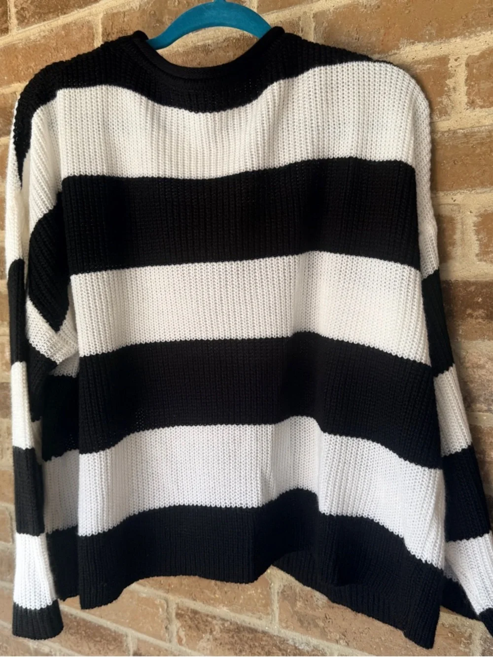 Black & White Striped Crewneck Sweater